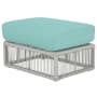 Sunset West Miami 23" Wide Sunbrella Outdoor Ottoman Frost / Dupione Celeste