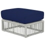 Sunset West Miami 23" Wide Sunbrella Outdoor Ottoman Frost / Echo Midnight