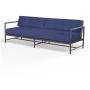 Sunset West Pietra 31" Wide Aluminum Framed Sunbrella Outdoor Standard Sofa Graphite / Echo Midnight