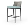 Sunset West Pietra 20" Wide Aluminum Framed Sunbrella Outdoor Counter Stool Graphite/ Dupione Celeste