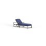 Sunset West Pietra 78" Wide Aluminum Framed Sunbrella Outdoor Chaise Arm Chair Graphite / Echo Midnight