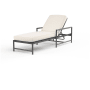 Sunset West Pietra 78" Wide Aluminum Framed Sunbrella Outdoor Chaise Arm Chair Graphite /Echo Ash