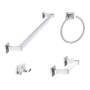 Sure-Loc Basic Bath 4 Piece Bathroom Package with 30" Towel Bar, Robe Hook, Towel Ring, and Toilet Paper Holder Polished Chrome