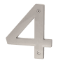 Sure-Loc 5 Inch Tall Zinc House Number 4 Satin Nickel