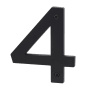 Sure-Loc 5 Inch Tall Zinc House Number 4 Flat Black