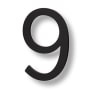 Sure-Loc 6 Inch Tall Aluminum Floating House Number 9 Flat Black