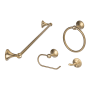 Sure-Loc Ventura 4 Piece Bathroom Package with 30" Towel Bar, Robe Hook, Towel Ring, and Toilet Paper Holder Satin Brass