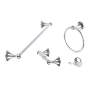 Sure-Loc Ventura 4 Piece Bathroom Package with 30" Towel Bar, Robe Hook, Towel Ring, and Toilet Paper Holder Polished Chrome