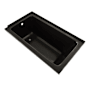 Swiss Madison Voltaire 54" Three Wall Alcove Acrylic Soaking Tub with Left Drain and Overflow Glossy Black