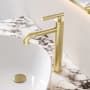 Swiss Madison Avallon 1.2 GPM Single Handle Sleek Single Hole High Arc Bathroom Faucet Brushed Gold