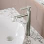 Swiss Madison Avallon 1.2 GPM Single Handle Sleek Single Hole High Arc Bathroom Faucet Brushed Nickel