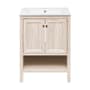 Swiss Madison Chateau 24" Free Standing Single Basin Vanity Set with Cabinet and Ceramic Vanity Top White Oak