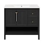 Swiss Madison Chateau 37" Free Standing Single Basin Vanity Set with Cabinet and Ceramic Vanity Top Black Oak