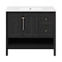 Swiss Madison Chateau 36" Free Standing Single Basin Vanity Set with Cabinet and Ceramic Vanity Top Black Oak