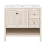 Swiss Madison Chateau 37" Free Standing Single Basin Vanity Set with Cabinet and Ceramic Vanity Top White Oak