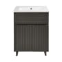 Swiss Madison Bernay 24" Free Standing Single Basin Vanity Set with Cabinet and Ceramic Vanity Top Cedar Grey