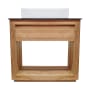 Swiss Madison Rennes 18" Free Standing Single Basin Vanity Set with Cabinet Natural Teak