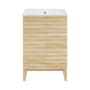 Swiss Madison Cascade 24" Free Standing Single Basin Vanity Set with Cabinet and Ceramic Vanity Top Natural Oak / White
