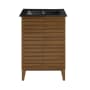 Swiss Madison Cascade 24" Free Standing Single Basin Vanity Set with Cabinet and Ceramic Vanity Top Brown Oak / Matte Black