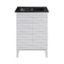 Swiss Madison Cascade 24" Free Standing Single Basin Vanity Set with Cabinet and Ceramic Vanity Top White Oak / Matte Black