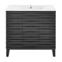 Swiss Madison Cascade 37" Free Standing Single Basin Vanity Set with Cabinet and Ceramic Vanity Top Black