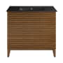 Swiss Madison Cascade 37" Free Standing Single Basin Vanity Set with Cabinet and Ceramic Vanity Top Brown Oak / Matte Black