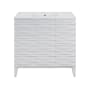Swiss Madison Cascade 37" Free Standing Single Basin Vanity Set with Cabinet and Ceramic Vanity Top White