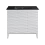 Swiss Madison Cascade 37" Free Standing Single Basin Vanity Set with Cabinet and Ceramic Vanity Top White Oak / Matte Black