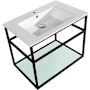 Swiss Madison Pierre 23-5/8" High Wall Mounted Console Sink Set Matte Black