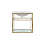 Swiss Madison Pierre 23-5/8" High Wall Mounted Console Sink Set Gold
