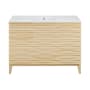 Swiss Madison Cascade 48" Free Standing Single Basin Vanity Set with Cabinet and Ceramic Vanity Top Natural Oak / White