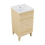 Swiss Madison Cascade 18" Free Standing Single Basin Vanity Set with Cabinet and Ceramic Vanity Top Natural Oak