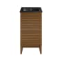 Swiss Madison Cascade 18" Free Standing Single Basin Vanity Set with Cabinet and Ceramic Vanity Top Brown Oak / Matte Black