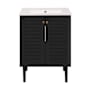 Swiss Madison Bron 24" Free Standing Single Basin Vanity Set with Cabinet and Ceramic Vanity Top Black Oak