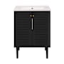 Swiss Madison Bron 24" Free Standing Single Basin Vanity Set with Cabinet and Ceramic Vanity Top Black Oak