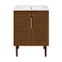 Swiss Madison Bron 24" Free Standing Single Basin Vanity Set with Cabinet and Ceramic Vanity Top Brown Oak