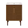 Swiss Madison Bron 24" Free Standing Single Basin Vanity Set with Cabinet and Ceramic Vanity Top Brown Oak