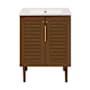 Swiss Madison Bron 24" Free Standing Single Basin Vanity Set with Cabinet and Ceramic Vanity Top Brown Oak