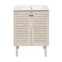 Swiss Madison Bron 24" Free Standing Single Basin Vanity Set with Cabinet and Ceramic Vanity Top White Oak