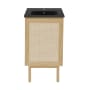 Swiss Madison Classe 18" Free Standing Single Basin Vanity Set with Cabinet and Ceramic Vanity Top Natural Oak / Matte Black