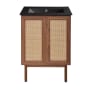 Swiss Madison Classe 24" Free Standing Single Basin Vanity Set with Cabinet and Ceramic Vanity Top Brown Oak / Matte Black