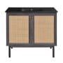 Swiss Madison Classe 36" Free Standing Single Basin Vanity Set with Cabinet and Ceramic Vanity Top Black Oak / Matte Black