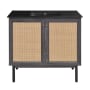 Swiss Madison Classe 37" Free Standing Single Basin Vanity Set with Cabinet and Ceramic Vanity Top Black Oak / Matte Black