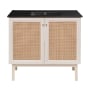 Swiss Madison Classe 37" Free Standing Single Basin Vanity Set with Cabinet and Ceramic Vanity Top White Oak / Matte Black