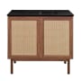 Swiss Madison Classe 37" Free Standing Single Basin Vanity Set with Cabinet and Ceramic Vanity Top Brown Oak / Matte Black