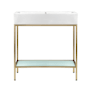 Swiss Madison Pierre 33-1/2" High Console Sink Set Gold