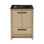 Swiss Madison Virage 24" Free Standing Single Basin Vanity Set with Cabinet and Ceramic Vanity Top Natural Oak / Matte Black