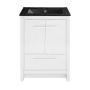 Swiss Madison Virage 24" Free Standing Single Basin Vanity Set with Cabinet and Ceramic Vanity Top White / Matte Black