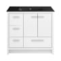 Swiss Madison Virage 37" Free Standing Single Basin Vanity Set with Cabinet and Ceramic Vanity Top White / Matte Black