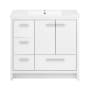 Swiss Madison Virage 37" Free Standing Single Basin Vanity Set with Cabinet and Ceramic Vanity Top White